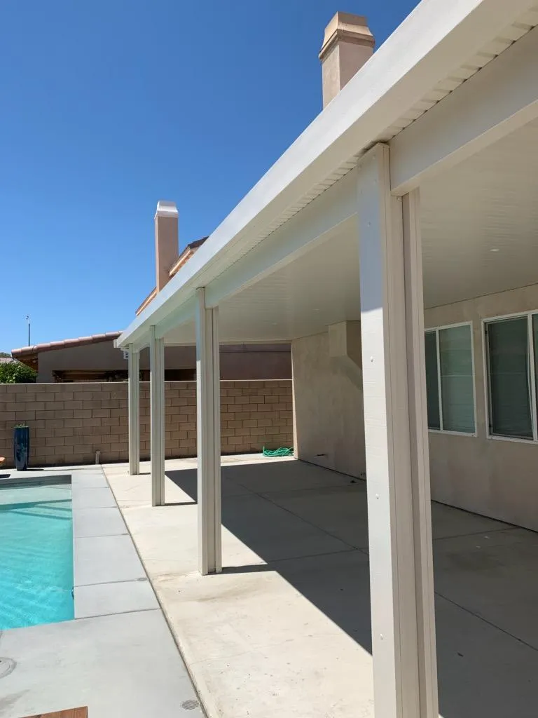 Weatherwood solid flat-panel patio perfect for a DFW home